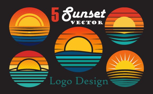 5 Sunset Vector Logo Design: A Modern Approach to Branding and Creative Projects