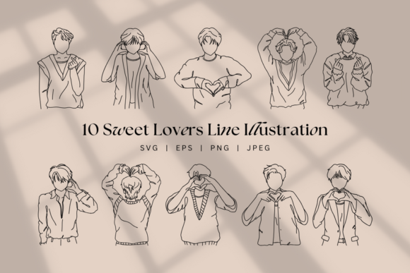 Cute Man Line Art Soft Boy Aesthetic: Modern Illustrations for Creative Projects