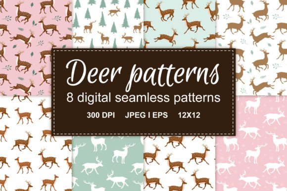 Deer Seamless Patterns Set: A Versatile Design Resource for Creative Projects