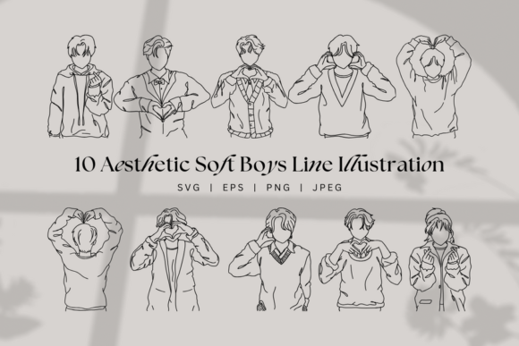 Men Line Art and Aesthetic Boy Line Art for Valentine’s Day