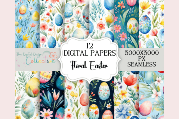 Seamless Easter Floral Patterns Bundle: A Creative Resource for Seasonal Design Projects