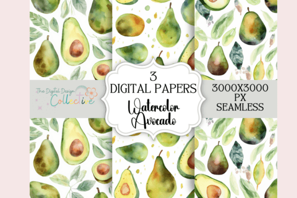Seamless Watercolor Avocado Patterns: A Creative Asset for Designers and Crafters