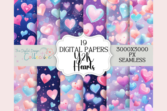 Seamless Y2k Neon Hearts Patterns: A Modern Design Essential for Creative Professionals