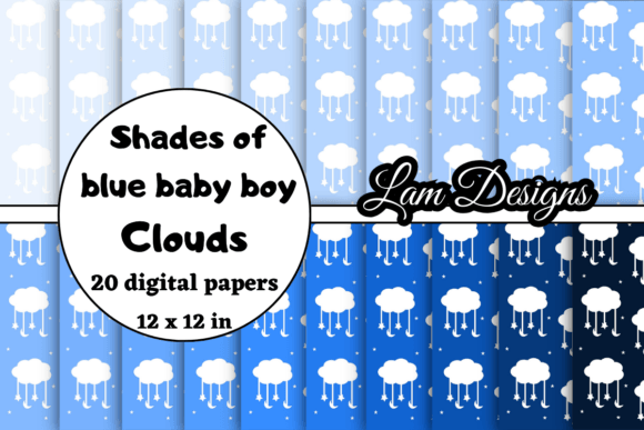 Shades of Blue Baby Boy Cloud Papers: A Versatile Design Resource for Creative Projects