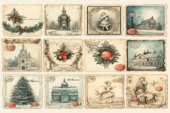 Vintage Christmas Postcard: A Nostalgic Design Element for Creative Projects