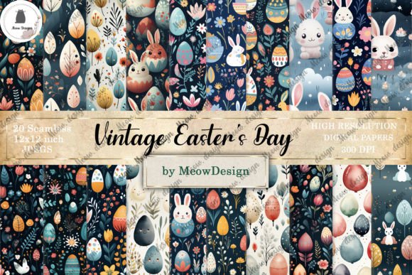 Vintage Easter Digital Papers: A Versatile Resource for Creative Projects